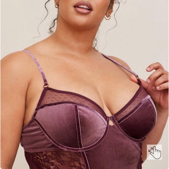 TORRID Velour And Lace Bodysuit - Picture 2 of 8